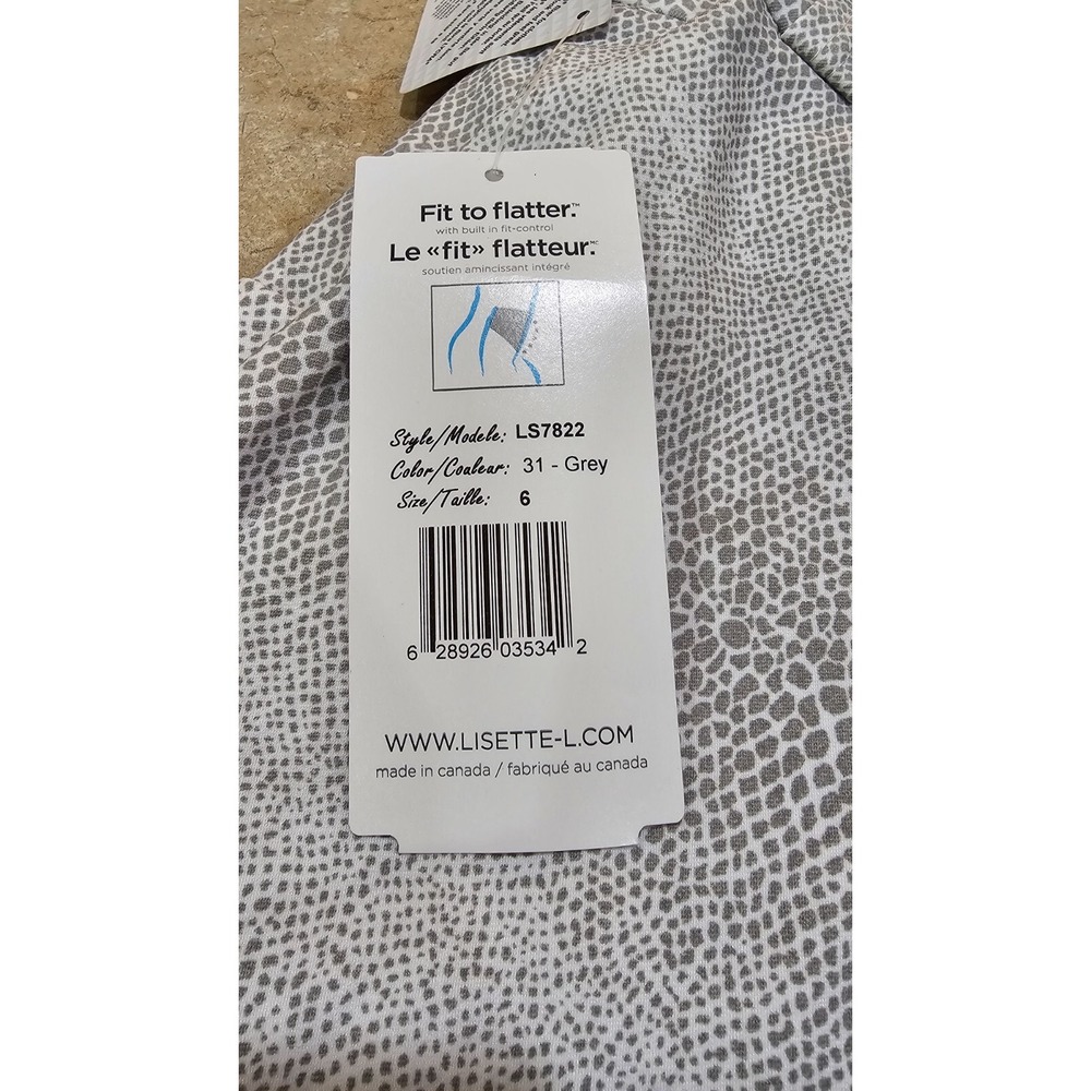 Lisette L Montreal Shorts Womens 6 Grey Snakeskin Print Fit-Control Pockets NWT - Picture 3 of 9